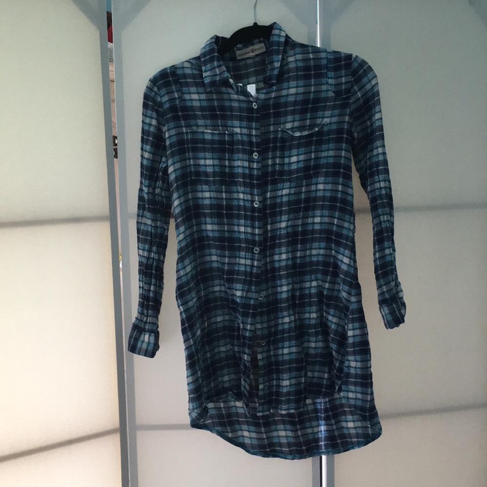 Blue flannel dress
